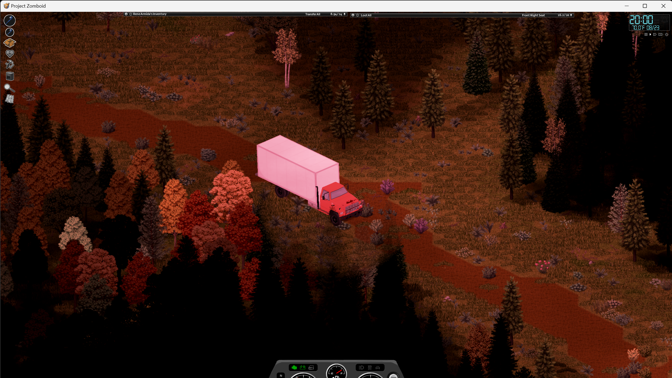 Moving day: it took a lot of prep to get this huge truck down an overgrown unpaved road